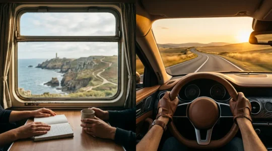 Concept de choix de transport pour voyager entre Paris et la Bretagne, train et voiture