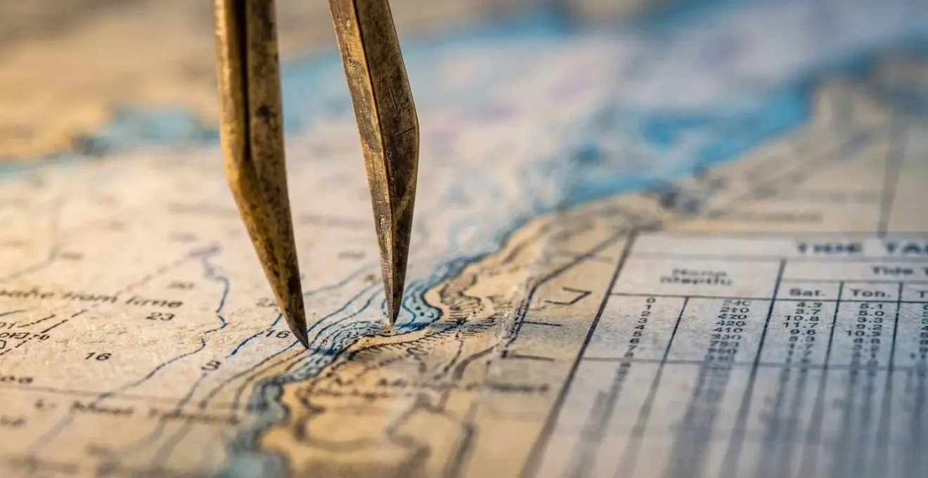 Représentation visuelle du calcul de marée pour la navigation en Bretagne
